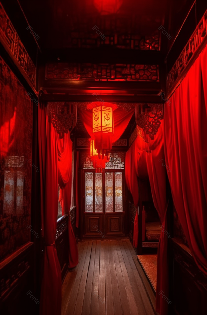 传统婚礼庆典场地大红灯笼高高挂走廊摄影,高清,摄影图,摄影图片,图片大全,摄影图免费下载